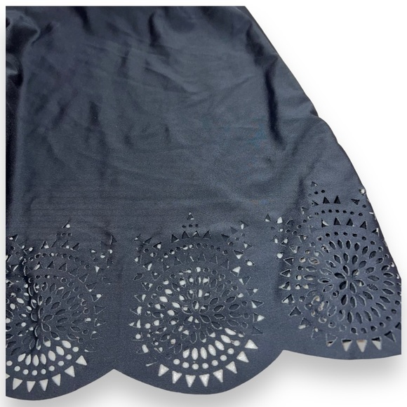 Merona Women's Black Mesh Lace Tankini Side Bone Ruche with Padding Size Small - Picture 6 of 9